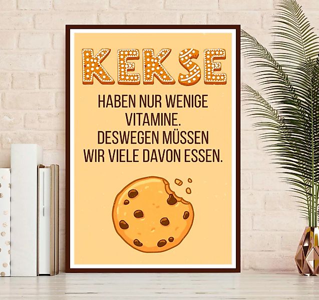 queence Metallbild "Kekse", Schriftzüge, (1 St.), Sprüche, Texte, witzig günstig online kaufen