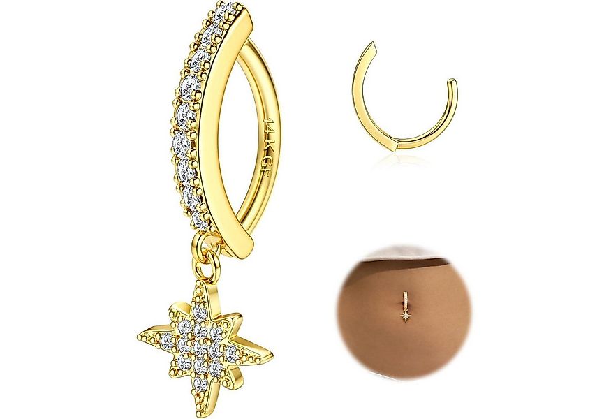 LuxusKollektion Bauchnabelpiercing Bauchnabelpiercing Gold Zirkonia Perle C günstig online kaufen