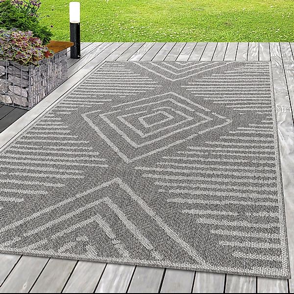 SIMPEX24 Outdoorteppich Gestreift Design, Läufer, Höhe: günstig online kaufen