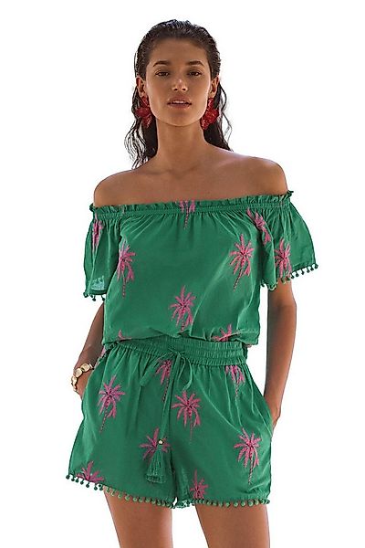 Love & Roses Carmenshirt Love & Roses Bardot-Strandoberteil mit Stickerei ( günstig online kaufen