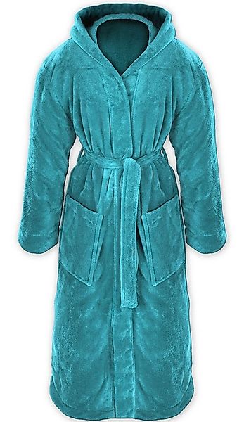 Gräfenstayn Unisex-Bademantel Bademantel Kapuze Flanell Fleece, XXXL Türkis günstig online kaufen