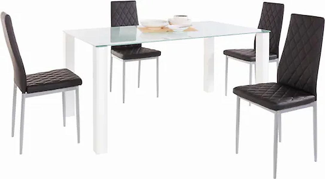 INOSIGN Essgruppe Set, 5 Stk. tlg. 160 cm breiter Glastisch, verschiedene F günstig online kaufen