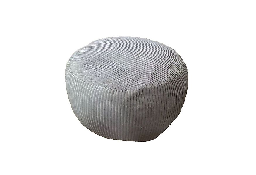 relaxdays Pouf mit Cordbezug, Hellgrau günstig online kaufen