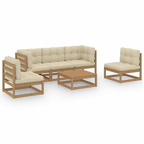 6-tlg. Garten-lounge-set Mit Kissen Kiefer Massivholz günstig online kaufen