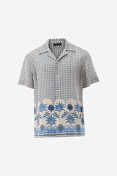 Kurzarmhemd kastenförmig mit Palmen-Druck günstig online kaufen