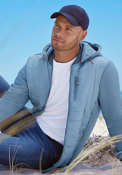 H.I.S Kapuzensweatjacke im vorderen Bereich gesteppt, mit abnehmbarer Kapuz günstig online kaufen