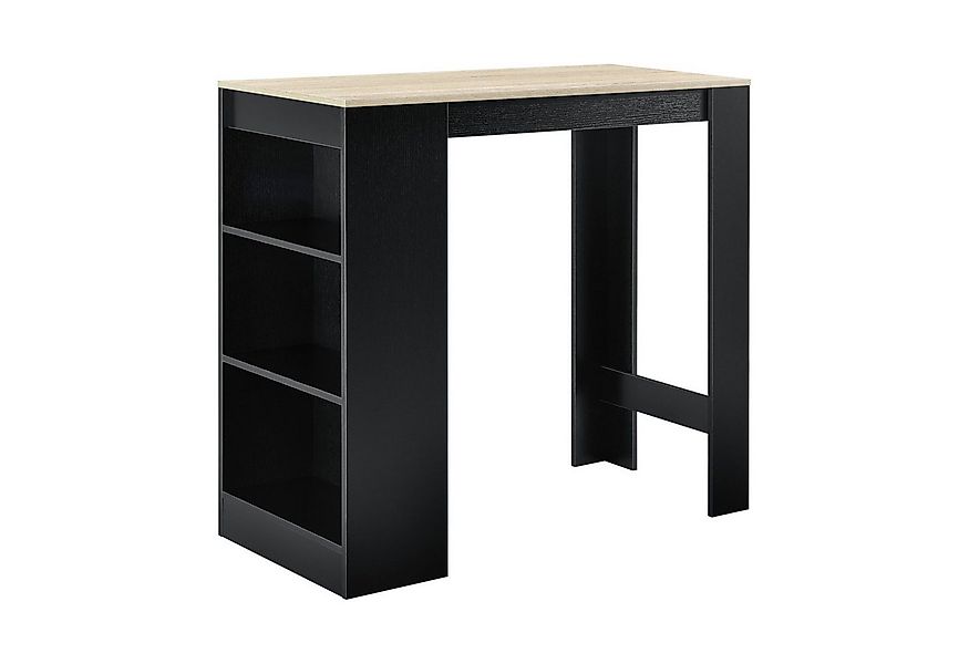en.casa Bartisch, »Kouvola« Bartheke mit Ablagefach Schwarz/Eiche-Optik günstig online kaufen