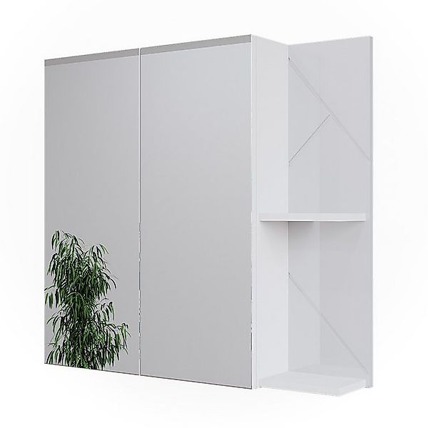 Vicco Badspiegelschrank Irma Weiß Hochglanz 80 x 75 cm günstig online kaufen