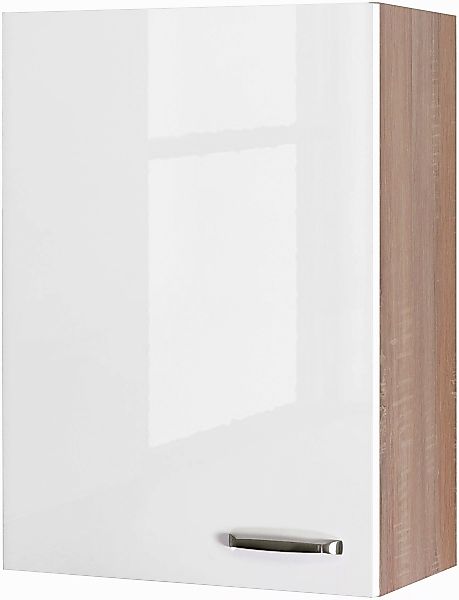 Flex-Well Exclusiv Oberschrank Valero 60 cm x 89 cm Hochglanz Weiß-Sonoma E günstig online kaufen