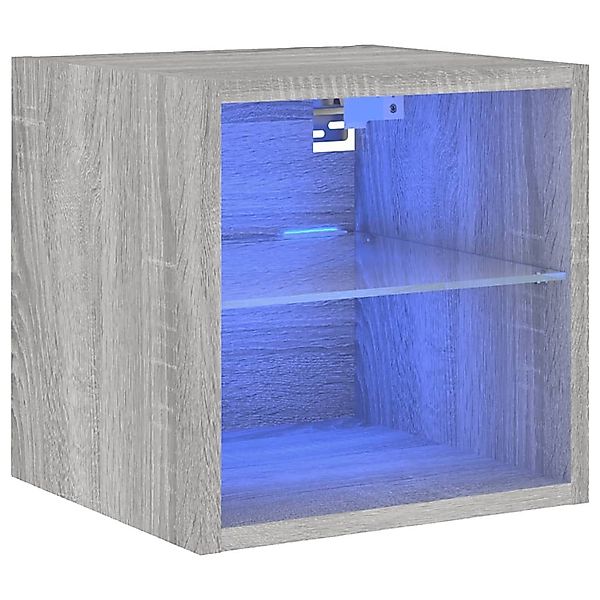 vidaXL TV-Wand TV-Wandschrank mit LED-Leuchten Grau günstig online kaufen