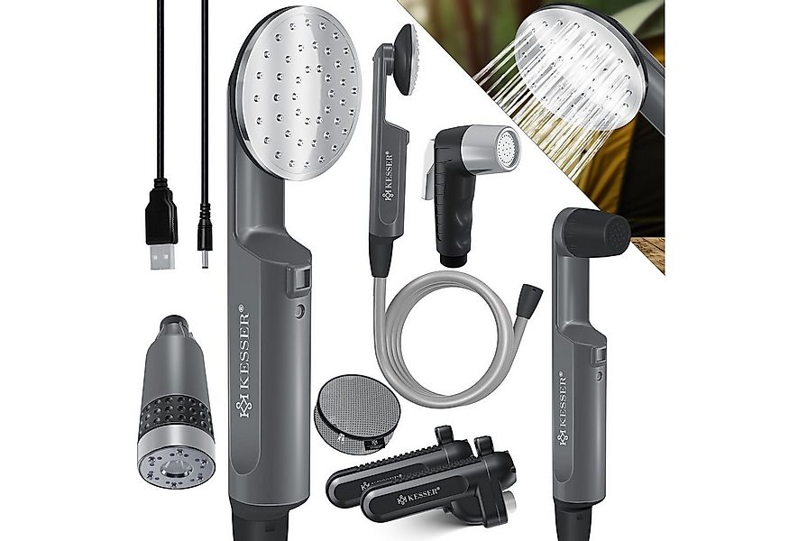 KESSER Gartendusche, Campingdusche mit Akku Tauchpumpe Handbrause 2x 2200 m günstig online kaufen