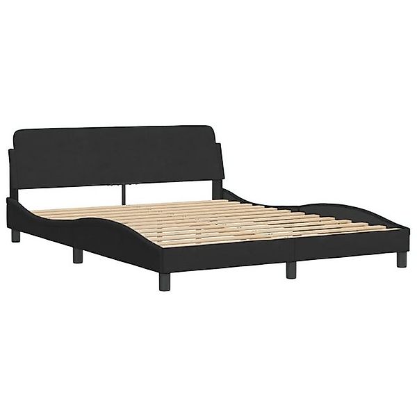 furnicato Bettgestell "Dover" Schwarz 160x200 cm Samt (1-tlg) günstig online kaufen