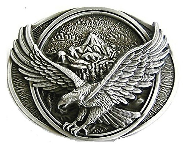 Westernlifestyle Gürtelschnalle Westernbuckle Adler und Gebirge günstig online kaufen