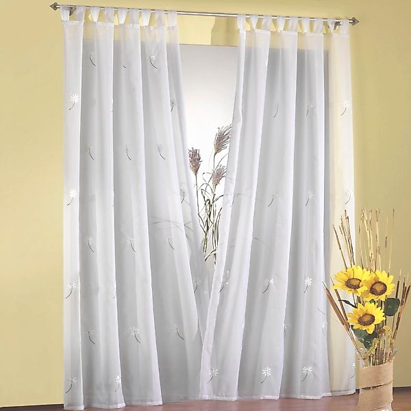 Weckbrodt Vorhang "Daisy" Schlaufen 1 tlg. Voile, halbtransparent, bestickt günstig online kaufen