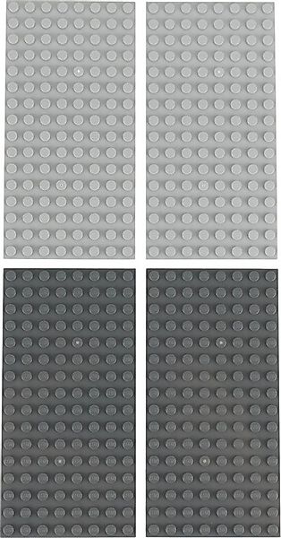 LEGO® LEGO® 8x16 Platten Bauplatten 2x Hellgrau und 2x Dunkelgrau NEU! Spie günstig online kaufen