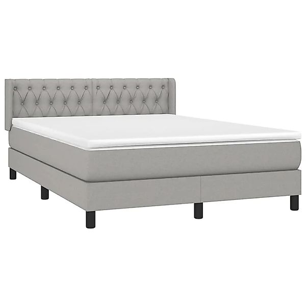 vidaXL Boxspringbett mit Matratze Hellgrau 140x200 cm Stoff 3129953 günstig online kaufen