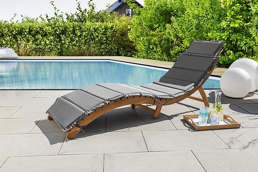 CHILLROI Gartenliege Sonnenliege Holzliege Faltbare Gartenliege günstig online kaufen