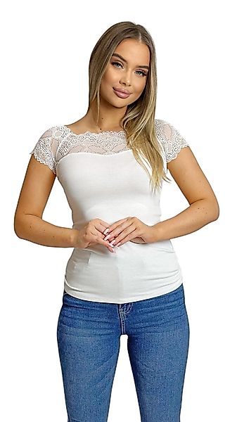 Mississhop Spitzenshirt Spitzenshirt Spitze Spitzen T-Shirt günstig online kaufen