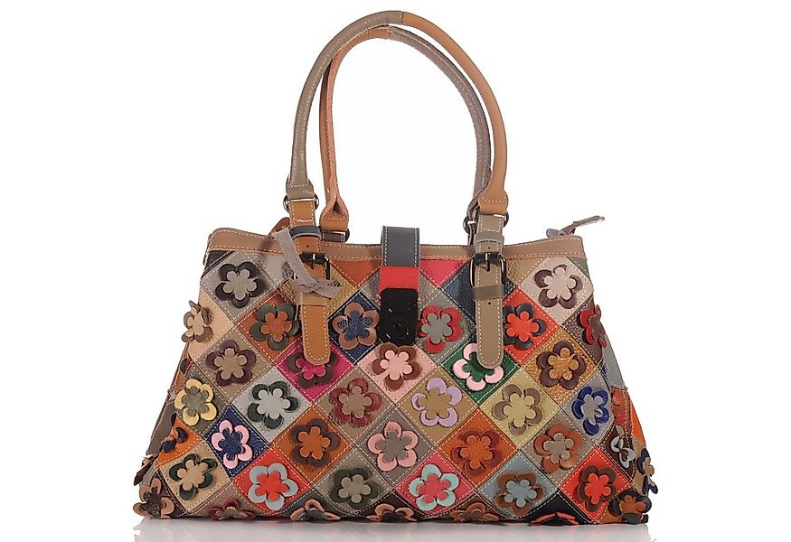 KMISSO Henkeltasche Damen Patchwork Leder Umhänge Schulter Handtasche Itali günstig online kaufen