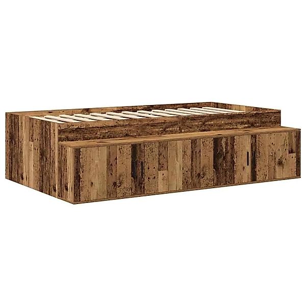 vidaXL Bettrahmen mit Schubladen Altholz 90 x 190 cm Holzwerkstoff 3335211 günstig online kaufen