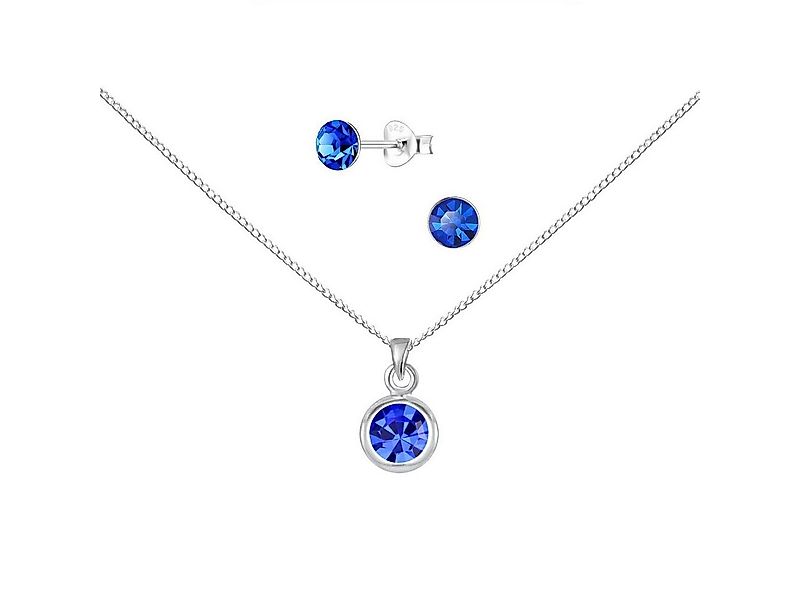 ALEXANDER YORK Schmuckset Kette mit Anhänger, Ohrstecker, SOLITÄR saphirbla günstig online kaufen