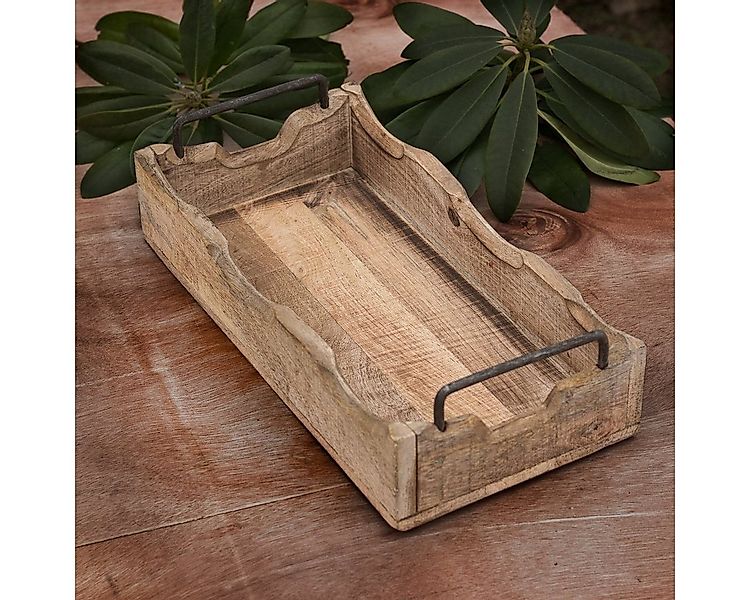 Antikas Wanddekoobjekt Teeservices mit Metallgriff, Rustikales Tablett, Ser günstig online kaufen