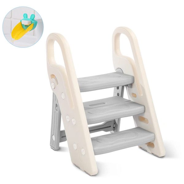 OUNUO Baby-Toilettensitz Baby-Toilettensitz klappbarer Hocker 3 günstig online kaufen