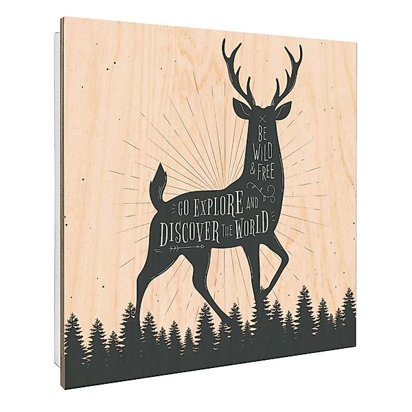 Banjado Großer Schlüsselbox Holz 30x30cm Weiß Scharnier Rechts 50 Haken Sch günstig online kaufen