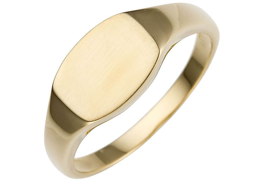 Schmuck Krone Goldring Ring aus 585 Gelbgold flach teilmattiert, Gold 585 günstig online kaufen