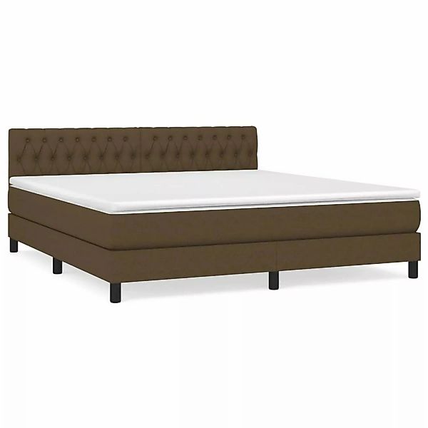 vidaXL Boxspringbett mit Matratze Dunkelbraun 180x200 cm Stoff1468049 günstig online kaufen