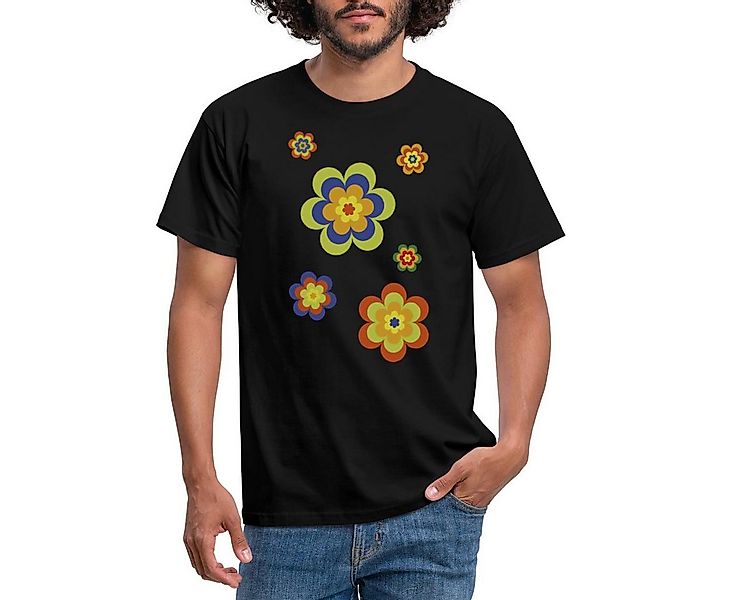 Spreadshirt T-Shirt Hippie Flower Power Blumen Fasching Männer T-Shirt (1-t günstig online kaufen