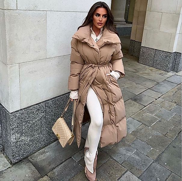 Copperose Winterjacke Oversize Winterparka Steppmantel Parka mit Gürtel Tai günstig online kaufen