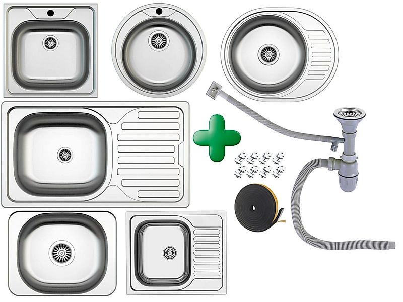 Faizee Home Edelstahlspüle Edelstahl Einbauspülen – Verschiedene Modelle, M günstig online kaufen