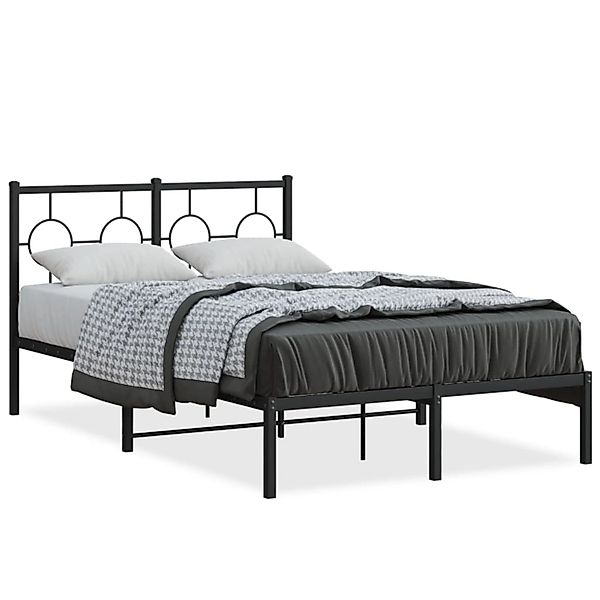 vidaXL Bettgestell mit Kopfteil Metall Schwarz 120x200 cm 376224 günstig online kaufen