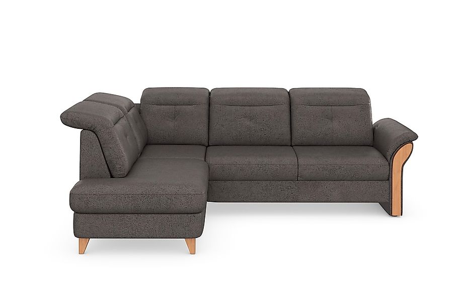 Home affaire Ecksofa "Dangast L-Form" Kopfteilverstellung, wahlweise mit mo günstig online kaufen