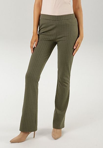 Aniston CASUAL Schlaghose mit farbharmonischem Fischgrat-Muster günstig online kaufen