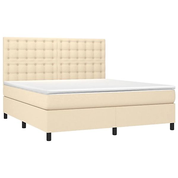 vidaXL Boxspringbett mit Matratze & LED Creme 180x200 cm Stoff 3135218 günstig online kaufen