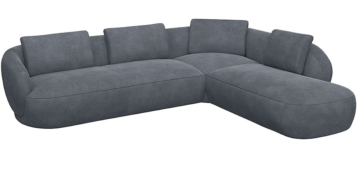 FLEXLUX Ecksofa »Torino, rund, L-Form, Sofa-Ecke mit Ottomane«, Modernes, o günstig online kaufen