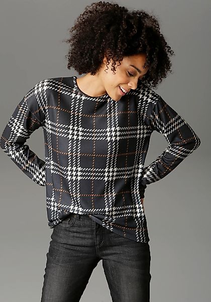 Aniston CASUAL Sweatshirt im Karo-Dessin günstig online kaufen