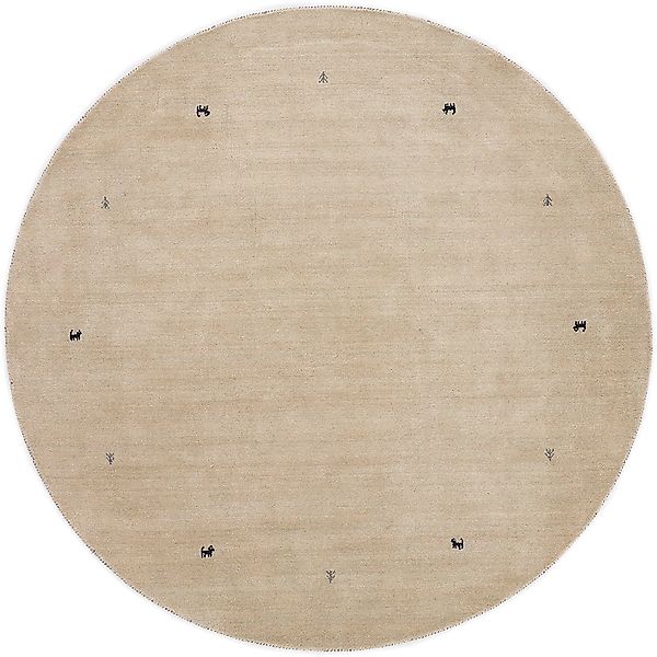 carpetfine Wollteppich »Gabbeh Uni«, rund, 15 mm Höhe, reine Wolle handgewe günstig online kaufen