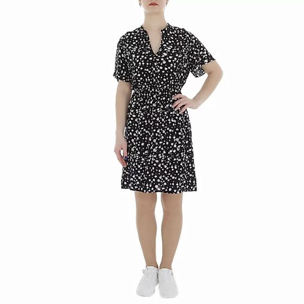 Ital-Design Sommerkleid Damen Freizeit (85987195) Print Minikleid in Schwar günstig online kaufen