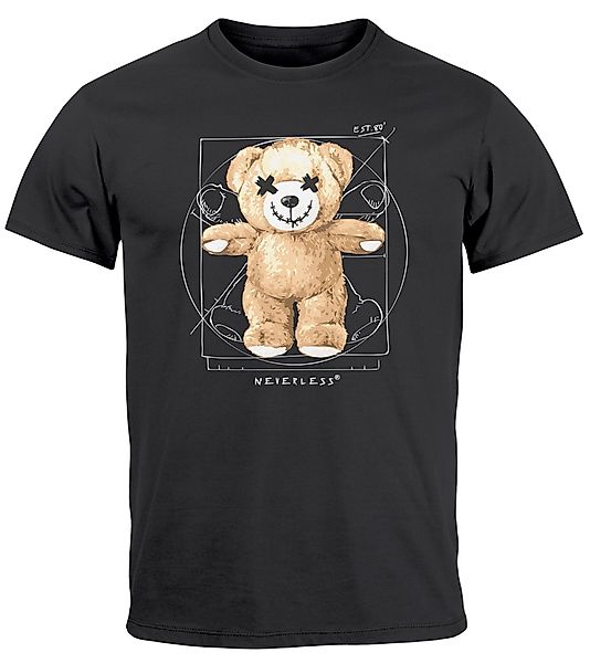 Neverless Print-Shirt Herren T-Shirt Print Teddy günstig online kaufen