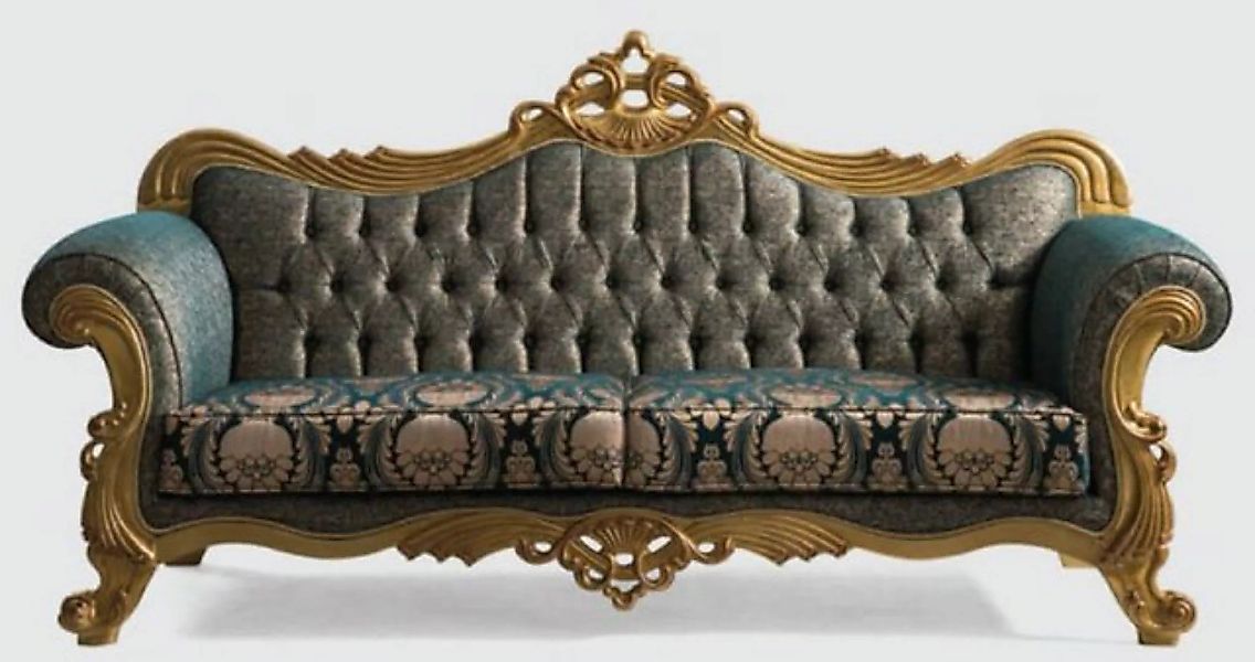 Casa Padrino Sofa Luxus Barock Sofa Grün / Gold 240 x 90 x H. 125 cm - Hand günstig online kaufen