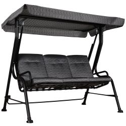 Outsunny Hollywoodschaukel Gartenschaukel mit Sonnendach, 3-Sitzer, günstig online kaufen