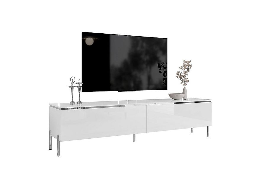 Lookway TV-Schrank AURORA SILVER auf Beinen und LED Beluchtung Breite: 180 günstig online kaufen
