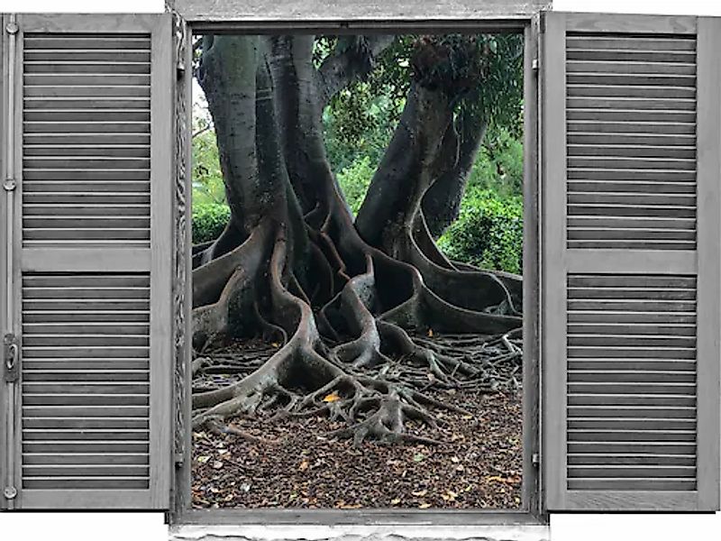 queence Wandtattoo »Baumwurzeln« Wandsticker, Wandbild, selbstklebend, 3D, günstig online kaufen