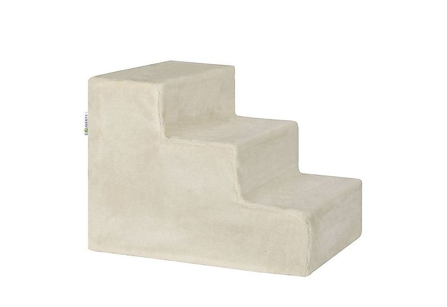 Juskys Haustiertreppe Timmy, waschbarer Plüschbezug, belastbar bis 50 kg günstig online kaufen