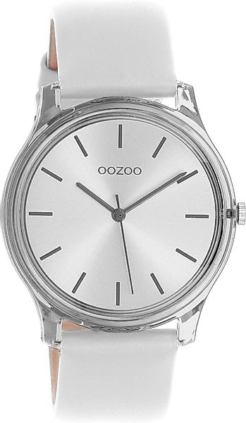 OOZOO Quarzuhr Damenuhr C11137 Acryl-Grau Lederband günstig online kaufen