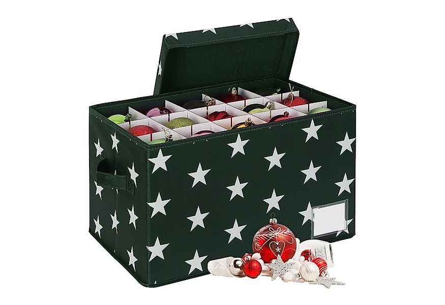 relaxdays Aufbewahrungsbox Weihnachtskugel Aufbewahrungsbox, grün günstig online kaufen