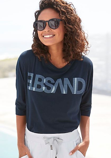 Elbsand 3/4-Arm-Shirt mit Logodruck, Baumwoll-Mix, lockere günstig online kaufen